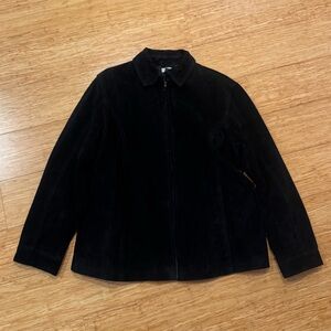 Vintage Chicos black suede zip up jacket